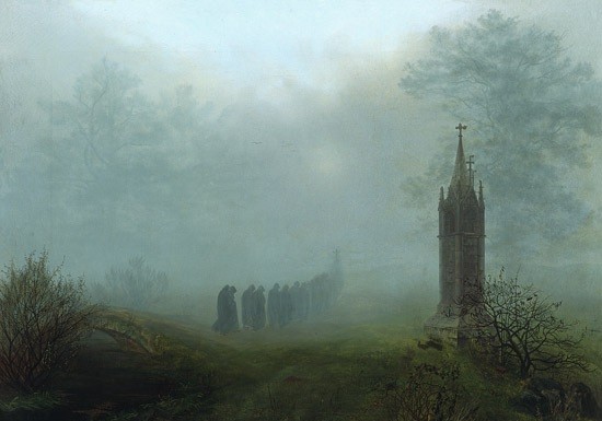 Procesión en la niebla: en el camino, en el silencio